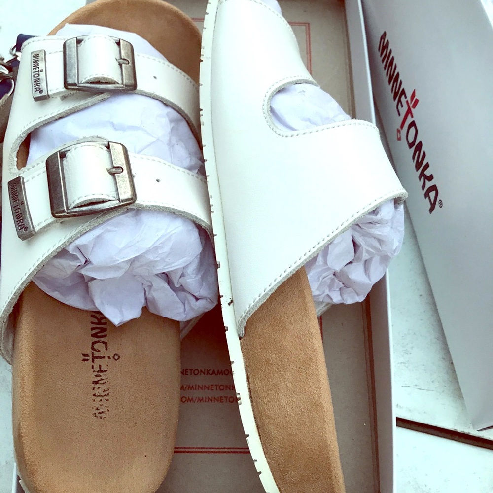 White Minnetonka Sandals
